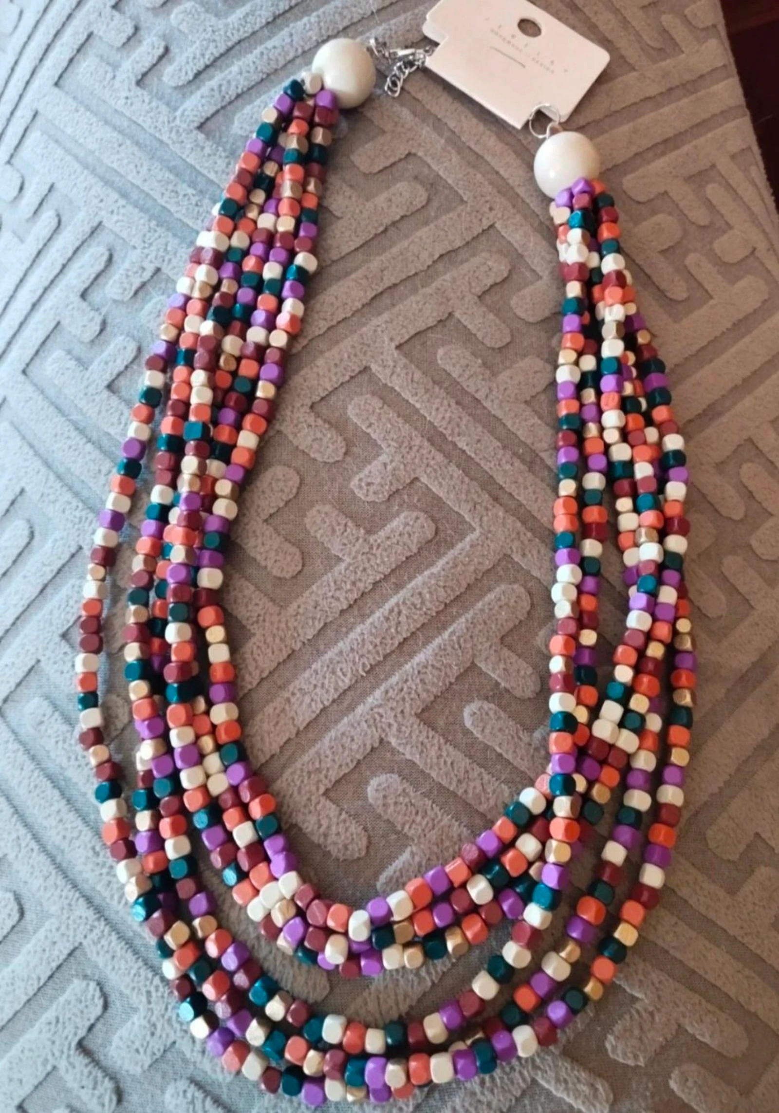 Collar multicolor de cuentas de madera 🌈